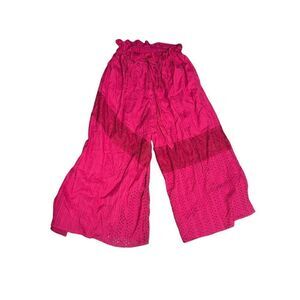 Beautiful women Amina Twill Wide Pants- Pink LINEN PANTS - SIZE Medium Good Cond